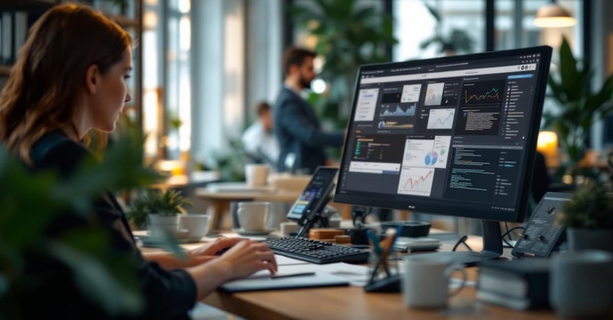 Cabinet d'expertise comptable moderne avec professionnels analysant documents financiers