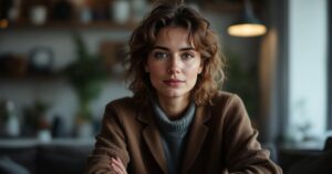 Courtier immobilier analysant des taux de crédit sur documents avec calculatrice dans un bureau moderne
