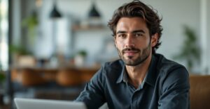 Entrepreneur préparant son dossier de congé pour création d'entreprise à son bureau