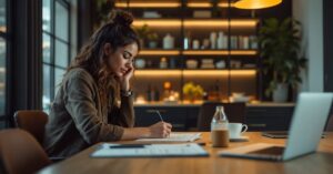 Fonds d'investissement immobilier : immeubles modernes et documents financiers sur bureau